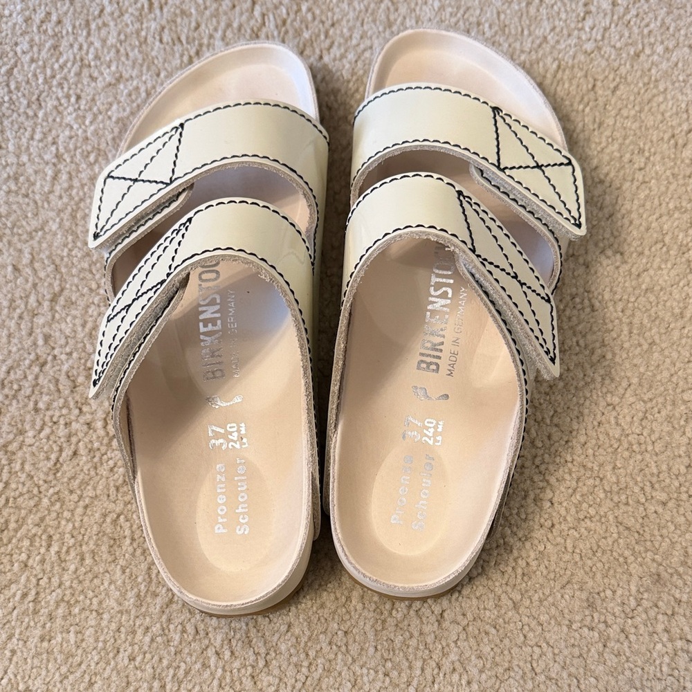 Proenza Schouler Birkenstock Arizona cream and black